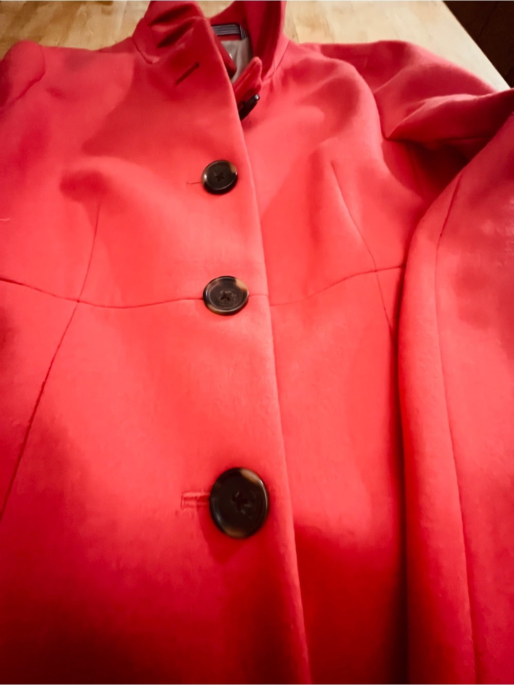 J.Crew Coral Wool Funnel Neck Coat Size 8 B4106 Winter Jacket - Picture 9 of 16